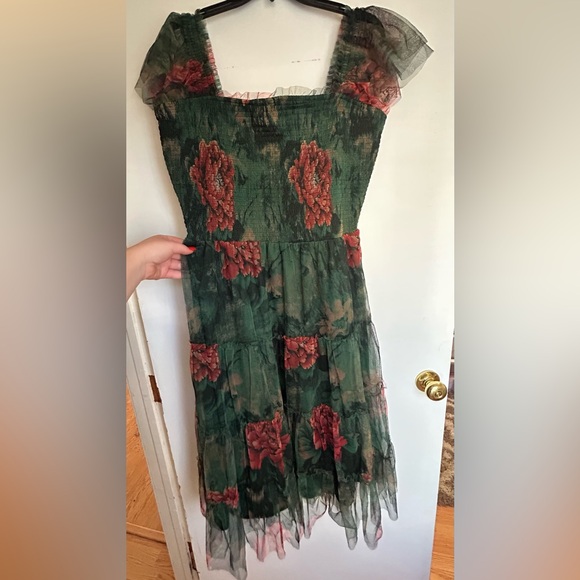 Baltic Born Green and Red Floral Midi Dress - Picture 2 of 4